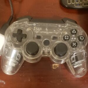 Clear Wired Game Controller - Transparent Black Accents